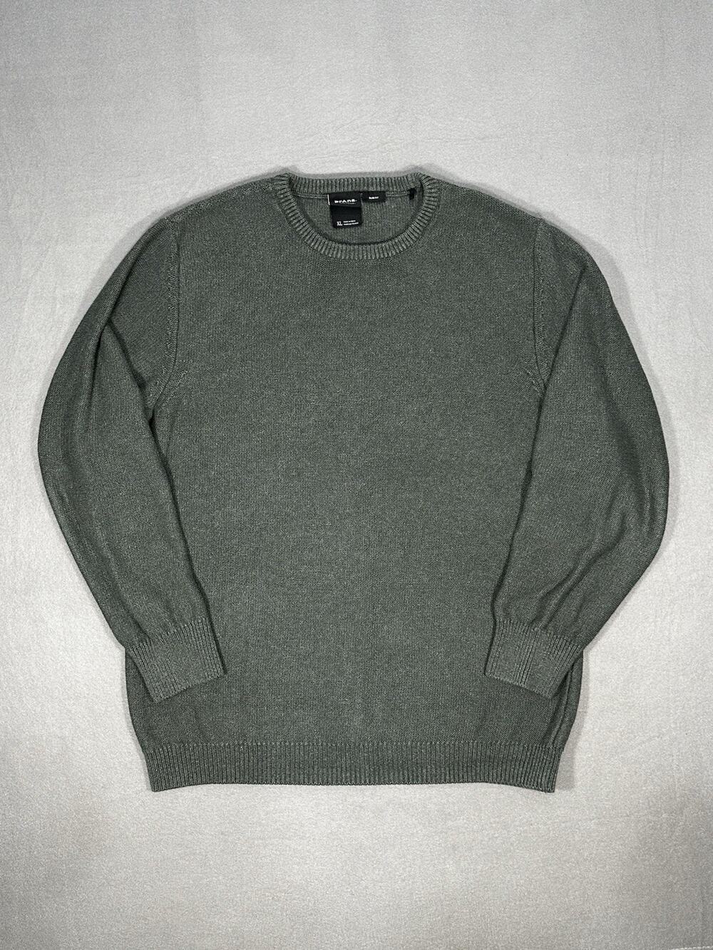 prAna Men’s XL Dark Green Slim Fit Crewneck Knit Sweater Pullover
